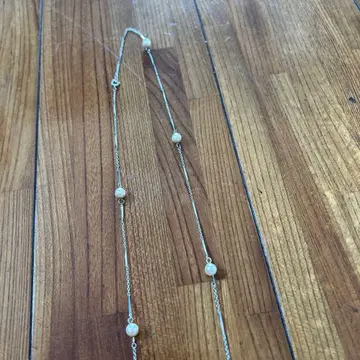 실버 펄 롱 목걸이