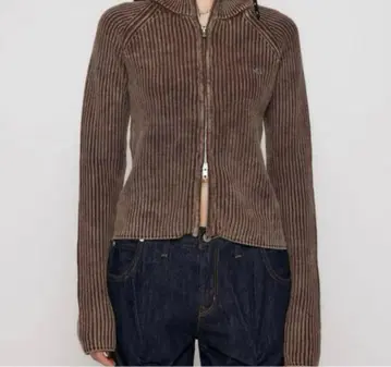 LAGUA GEM 리브 긴팔 상의 브라운