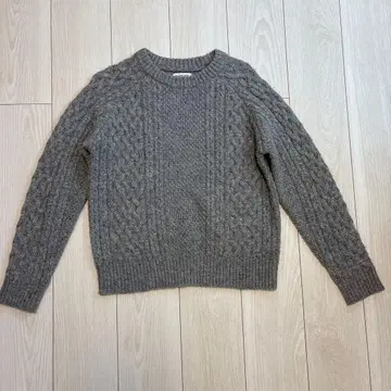 BEAMS BOY 케이블 니트 스웨터 그레이