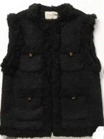 UNITED ARROWS 블랙 트위드 베스트 36