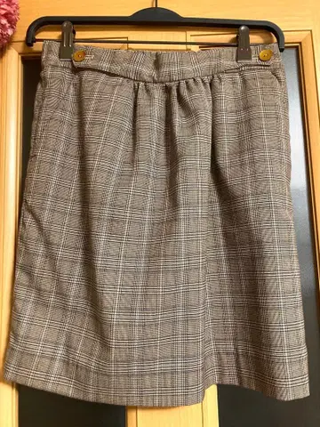 프레임워크 체크 무늬 미니 스커트