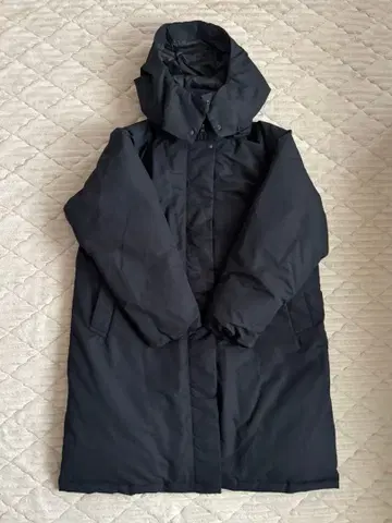 무인양품 블랙 롱 다운 자켓 후드 탈부착 가능 XL 사이즈