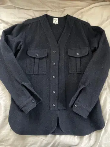 South2 West8 네이비 노카라 자켓 S 네펜데스