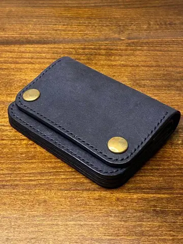 [ 1점 한정판 ] 트래커 월렛 미들/네이비/천연 가죽/가죽 지갑