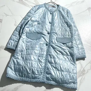 컨디션 최상 에르마노 쉘비노 다운 코트 레이스 원단 경량 블루