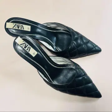 ZARA 블랙 퀼팅 뮬