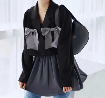 NICE CLAUP 리본 테일러드 자켓