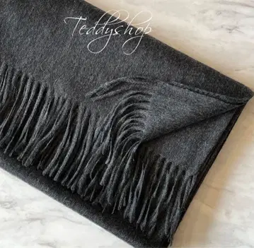 최고급 캐시미어 100% 대형 스톨 차콜 그레이