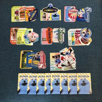 퍼펫 순순 키라키라 다이컷 스티커 전 8종 32매 컴플리트