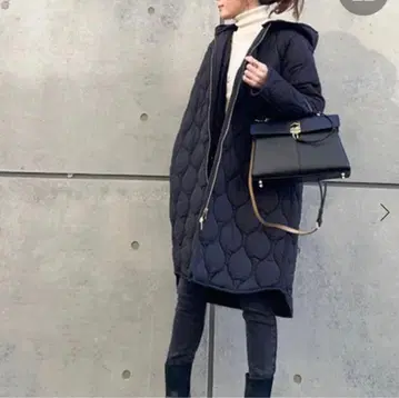 Emma Taylor 미실루엣 3way 퀼팅 후드 코트