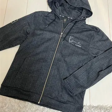 칼카니 체크 무늬 그레이 후드티