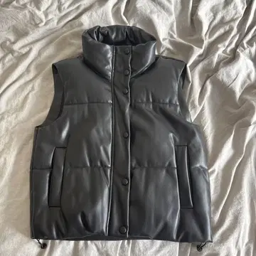 가죽 다운 베스트