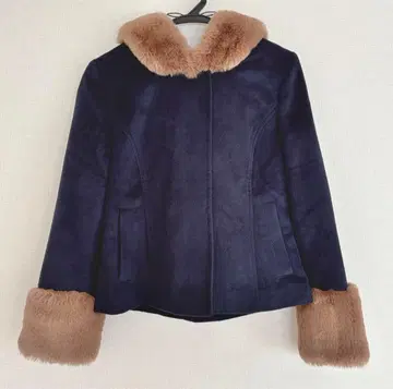 세실 맥비 네이비 M 퍼 코트