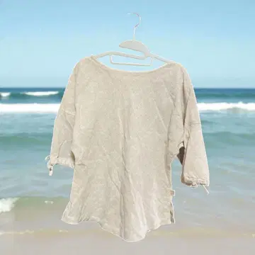 [ usaato ] 면 린넨 칠부 소매 셔츠