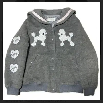 캔스파 푸들 자수 그레이 블루종