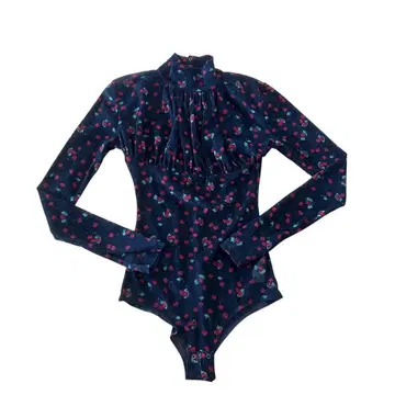 FETICO 체리 패턴 바디수트 상의