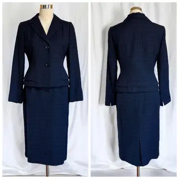 Belle Current 도쿄 이긴 수트 셋업 라메 믹스 네이비