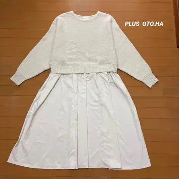 플러스 오토하 OTO.HA 아이보리 니트 원피스 사이즈 2