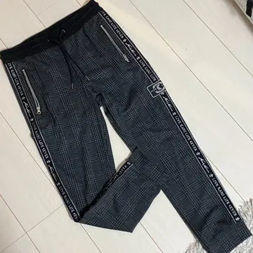 칼카니 조거 팬츠 체크 무늬 그레이 블랙