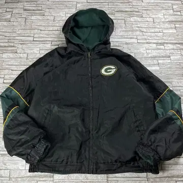 90s NFL 패커스 리버서블 패딩 자켓 팀 로고 그린
