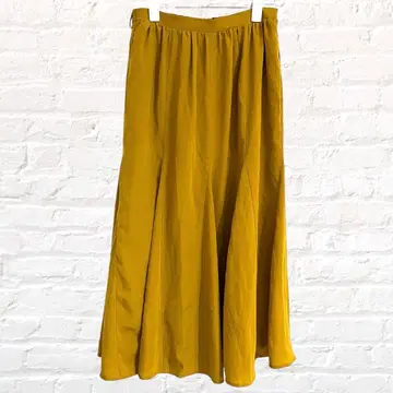 어스 뮤직 앤 이콜로지 롱 스커트 머스타드 컬러