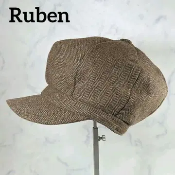 컨디션 최상 Ruben 루벤 트위드 헌팅 캡 헤링본 브라운