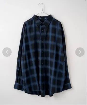 WHIMSIC 옴브레 체크 셔츠 블루