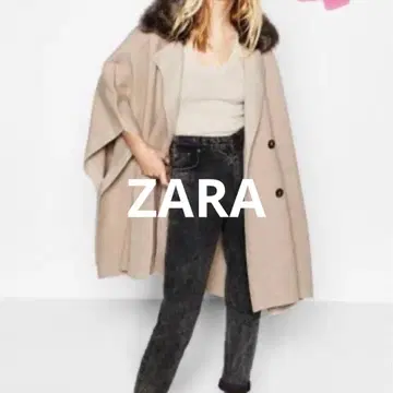 자라 ZARA KNIT 니트 판초 판초 코트 베이지 고품질