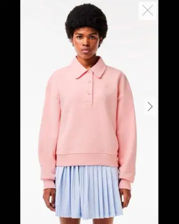 라코스테 맨투맨 피케 셔츠 핑크