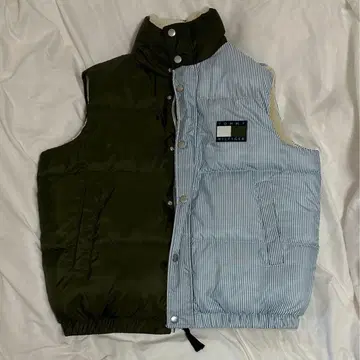 TOMMY HILFIGER 다운 베스트 리버서블 슬리브리스 아우터