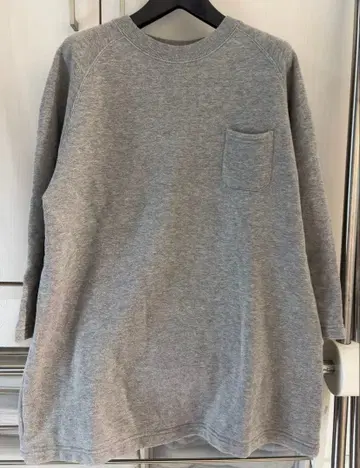 LOOPWHEELER 루프 휠러 7부 소매 맨투맨 가슴 포켓 부착