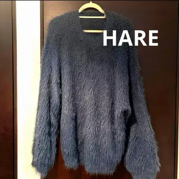 HARE 샤기 니트 풀오버 블루 실질 M (S 사이즈)