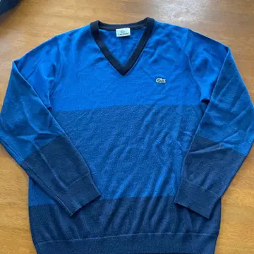 LACOSTE V넥 스웨터 파랑 네이비