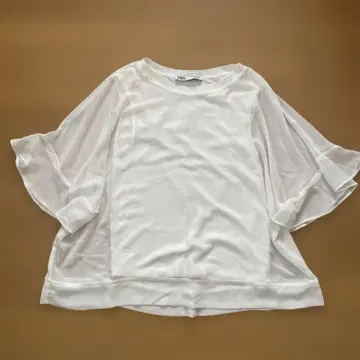 ZARA 화이트 오부 소매 블라우스