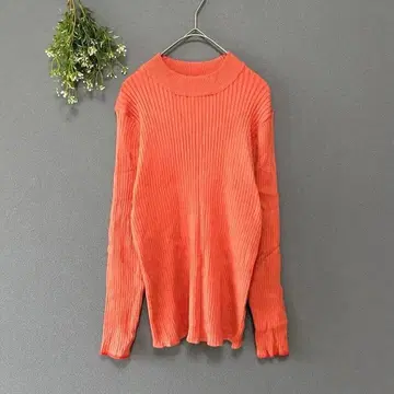 디스코트 [M] 고급 내추럴 매끄러운 터치 긴팔 모크넥 리브 니트