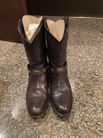 SARTORE 웨스턴 부츠 다크 브라운 가죽