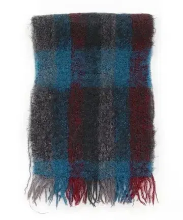 Y's for men 체크 머플러 프린지 라나울 100%