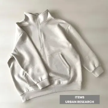 ITEMS URBAN RESEARCH 하프 지퍼 맨투맨 튜닉