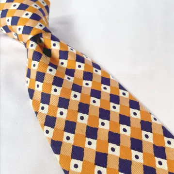 [Paul Smith (폴스미스)] 오렌지 계열 체크 무늬 실크 넥타이