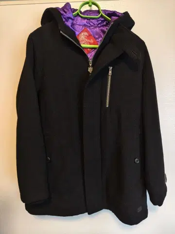 오니츠카타이거 후드 부착 블랙 코트 자켓 아우터 아식스