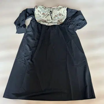 ehka SOPO 블랙 꽃무늬 프릴 옷깃 원피스 프리