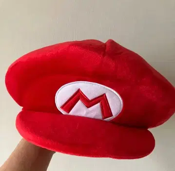 마리오 캡 빨간색 플리스 소재