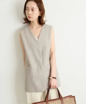 IENA 린넨 라이크 트위드 지레 베스트