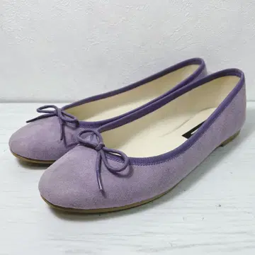 아네스베 23cm 발레 슈즈 리본 스웨이드 퍼플