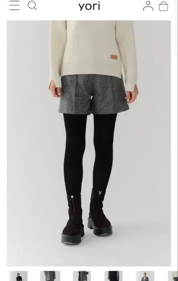 [ 새상품 미사용 ] yori 울 숏팬츠 [ 2025AW ] 38