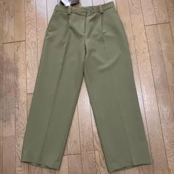 ZARA 올리브 그린 와이드 팬츠 M 새상품