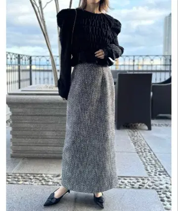 Re:EDIT 트위드 내로우 스커트