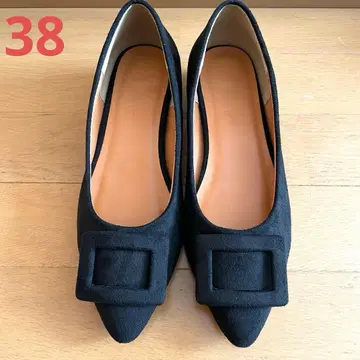 나노 유니버스 포인티드 버클 펌프스 블랙 38