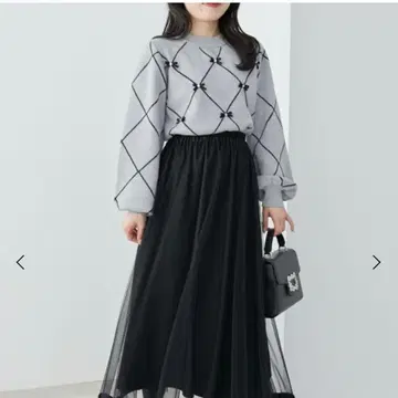 쁘띠 리본 비쥬 니트