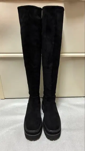 새상품급 에스페란자의 통굽 롱 부츠 니하이 부츠